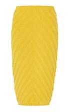 Nanna Van Blaaderen Yellow 'v' Ribbed Tube Skirt