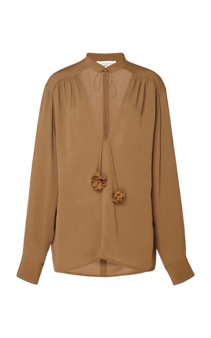 Moda Operandi Victoria Beckham Ruched Cutout Crepe Top Size: 6