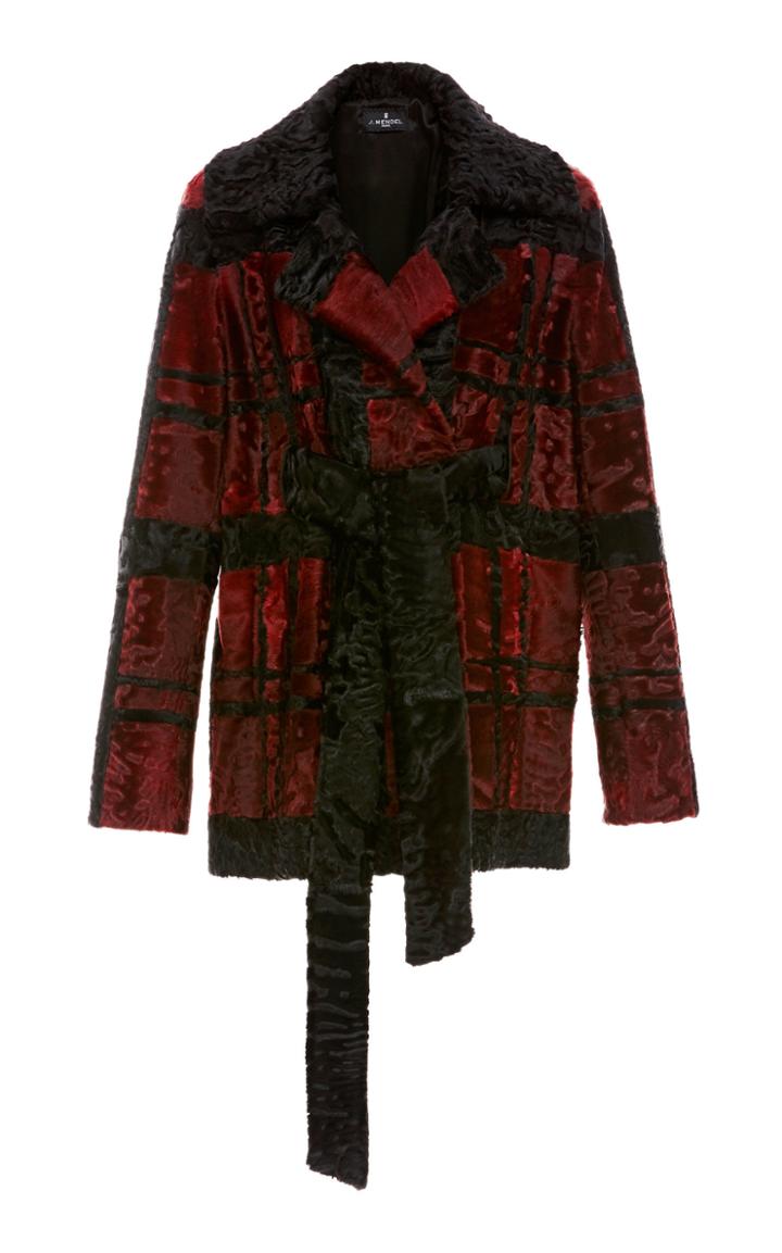 J. Mendel Checkered Broadtail Fur Coat