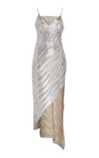 David Koma Lame Asymmetrical Cocktail Dress