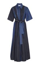 Prabal Gurung Belted Color Block Midi Shirtdress