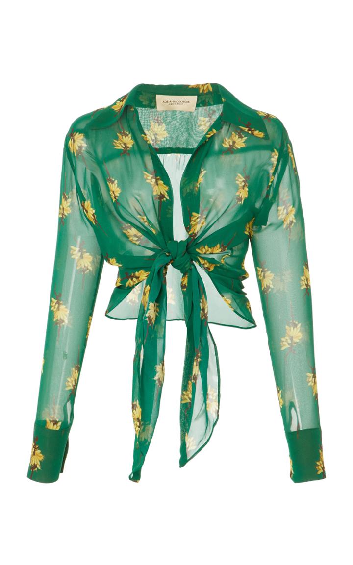 Adriana Degreas Josephine Baker Silk Tie Shirt