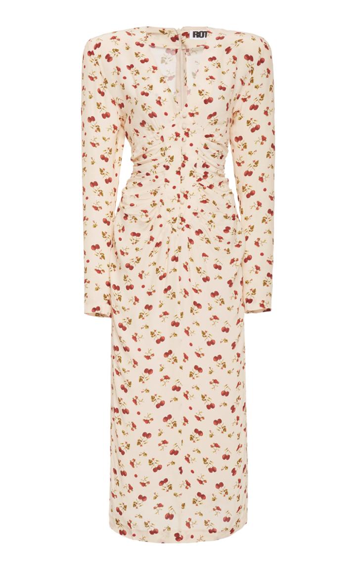 Rotate Heather Printed Crepe Dress