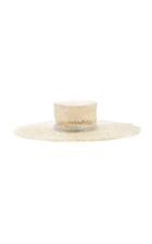 Albertus Swanepoel M'o Exclusive Claire Velvet-trimmed Straw Hat