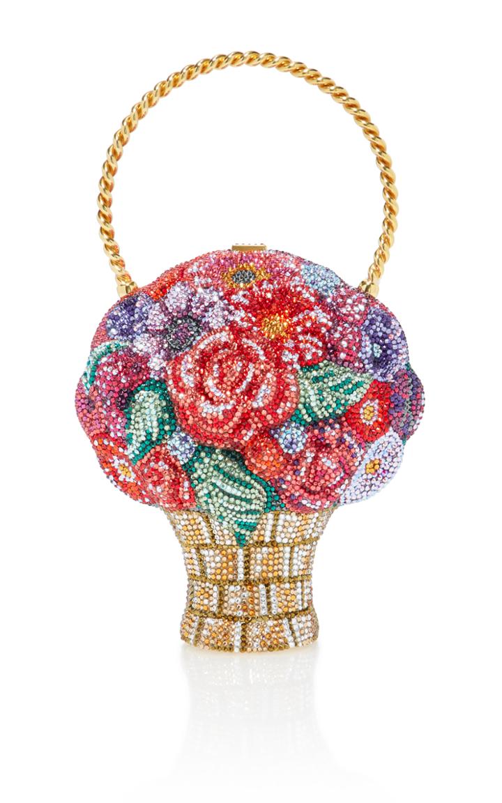 Judith Leiber Couture Crystal Flower Basket Clutch