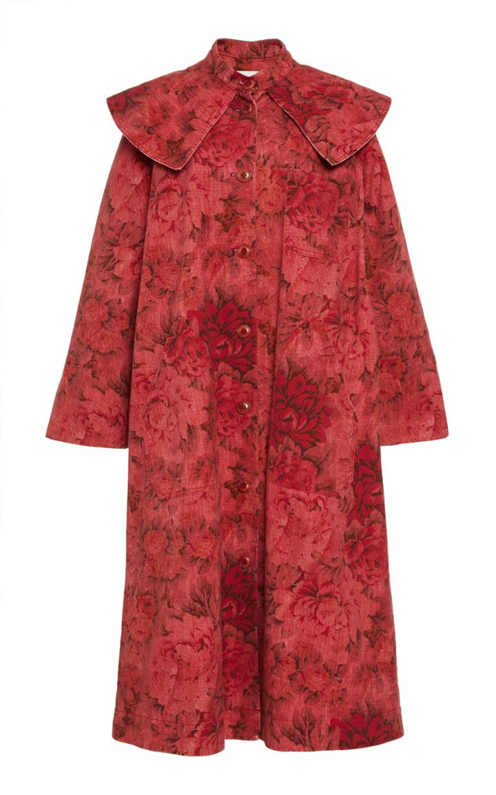 Moda Operandi Sea Mimi Printed Cotton Coat Size: Xxs