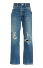 Re/done Distressed Straight-leg Jeans