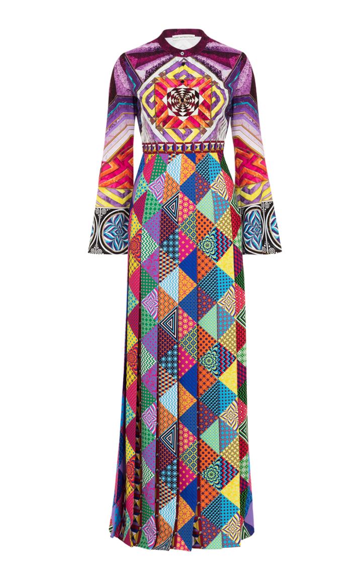 Mary Katrantzou Desmine Pleated Full Length Dress