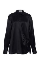 Moda Operandi Jil Sander Mildred Draped Silk Top Size: 32