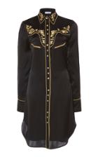 Paco Rabanne Embroidered Satin Collared Shirt