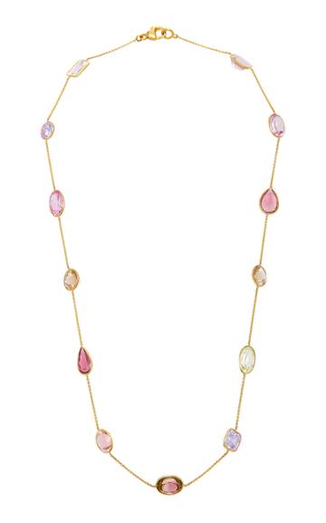 Renee Lewis Synthetic Sapphire And Natural Tourmaline Necklace