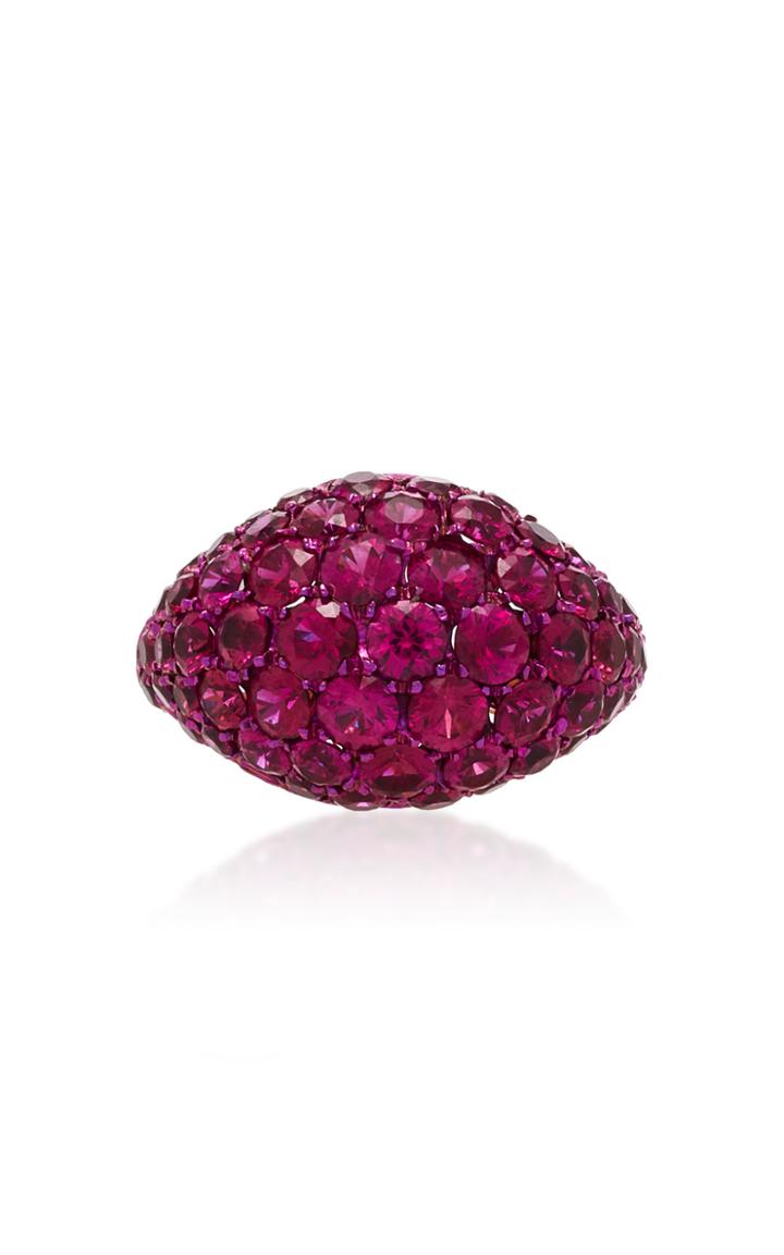 Busatti America 18k Rose Gold Titanium And Ruby Ring