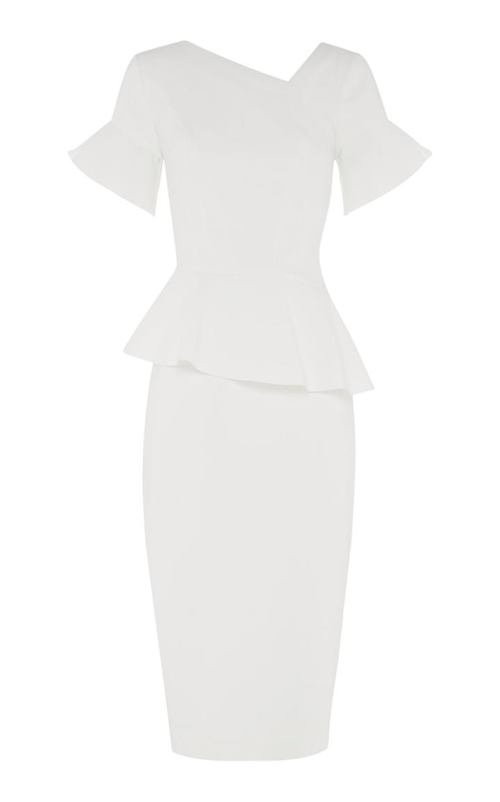 Rachel Gilbert Farah Frill Stretch Crepe Dress