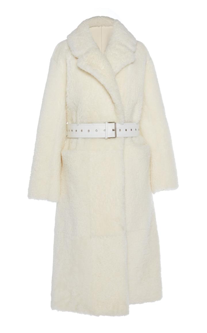 Common Leisure Love Belted Shearling Coat