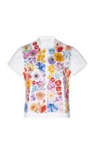 Loretta Caponi Benedetta Embroidered Cotton Shirt