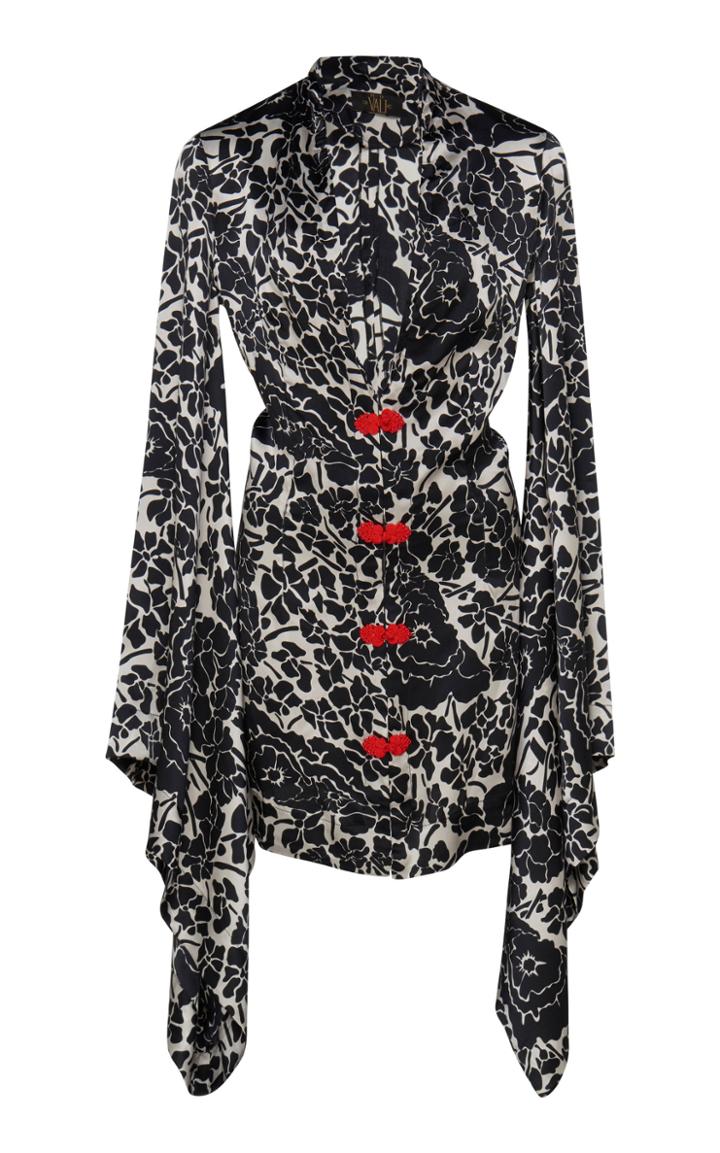 De La Vali Loki Oriental Flower Satin Jacket