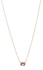 Alison Lou 14k Gold Pink Sapphire And Diamond Necklace
