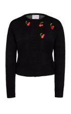 Hvn Laura Embroidered Wool-blend Cardigan Sweater Size: Xs