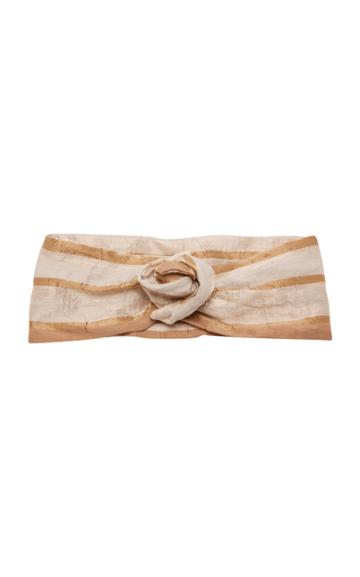 Cult Gaia Knotted Striped Gauze Headwrap