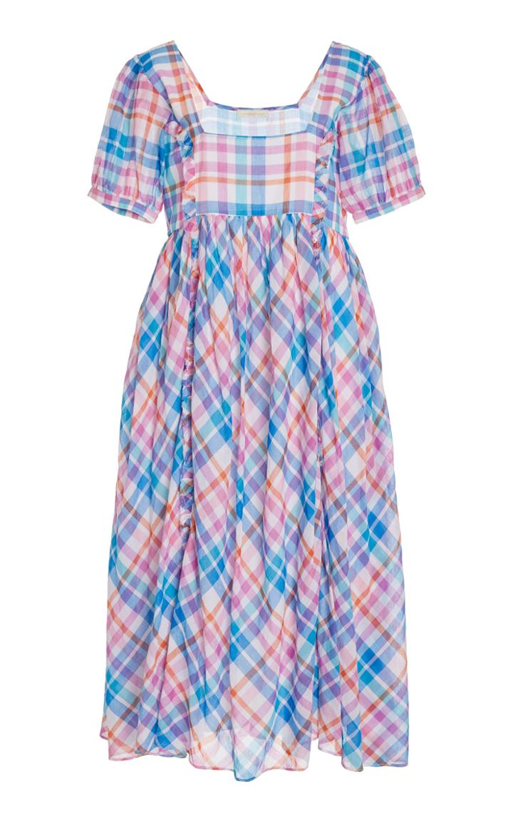 Moda Operandi Loveshackfancy Kimball Plaid Midi Dress