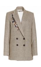 Moda Operandi Veronica Beard Oria Oversized Embroidered Plaid Double-breasted Blazer