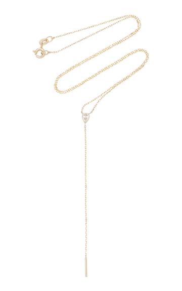 Sophie Ratner 14k Gold Diamond Lariat Necklace