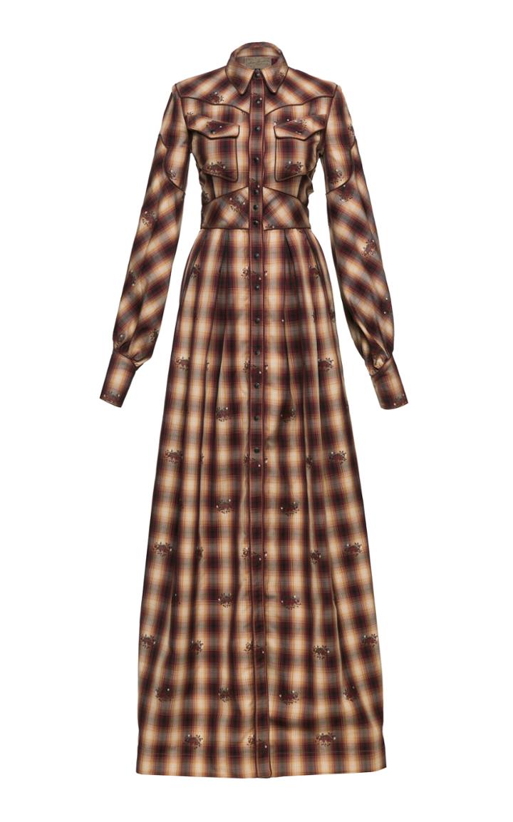 Lena Hoschek Dallas Western Checked Cotton Maxi Dress