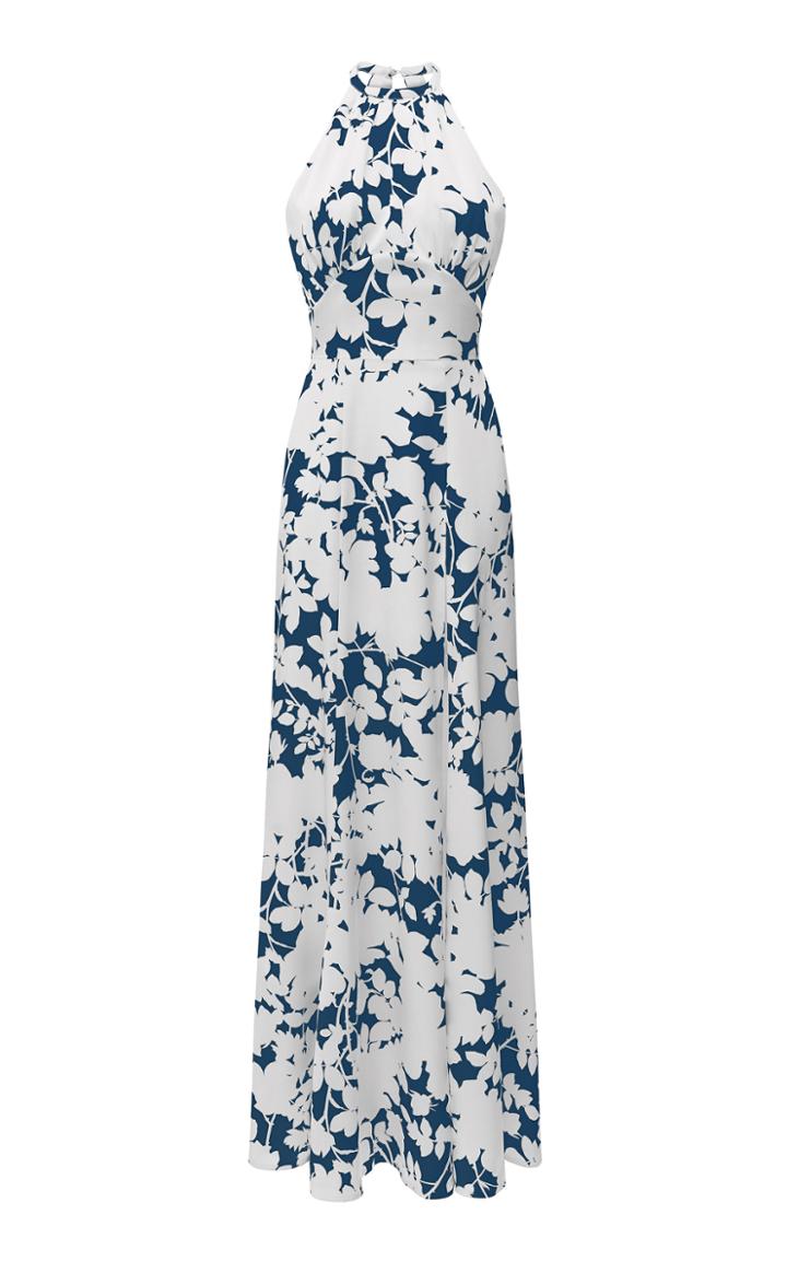 Moda Operandi Rasario Floral Printed Satin Dress Size: 42