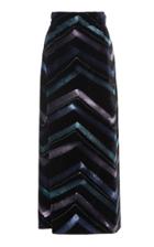 Luisa Beccaria Chevron Metallic Skirt