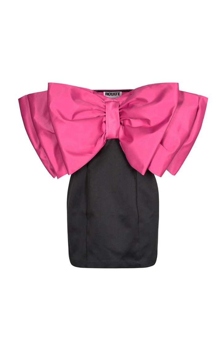 Moda Operandi Rotate Natalie Bow-detailed Satin Strapless Mini Dress