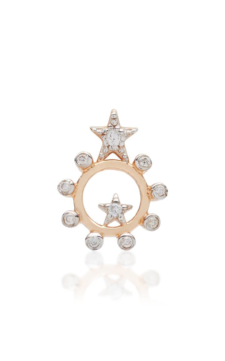 Kismet By Milka Single Eclectic Empty Circle White Diamond Stud