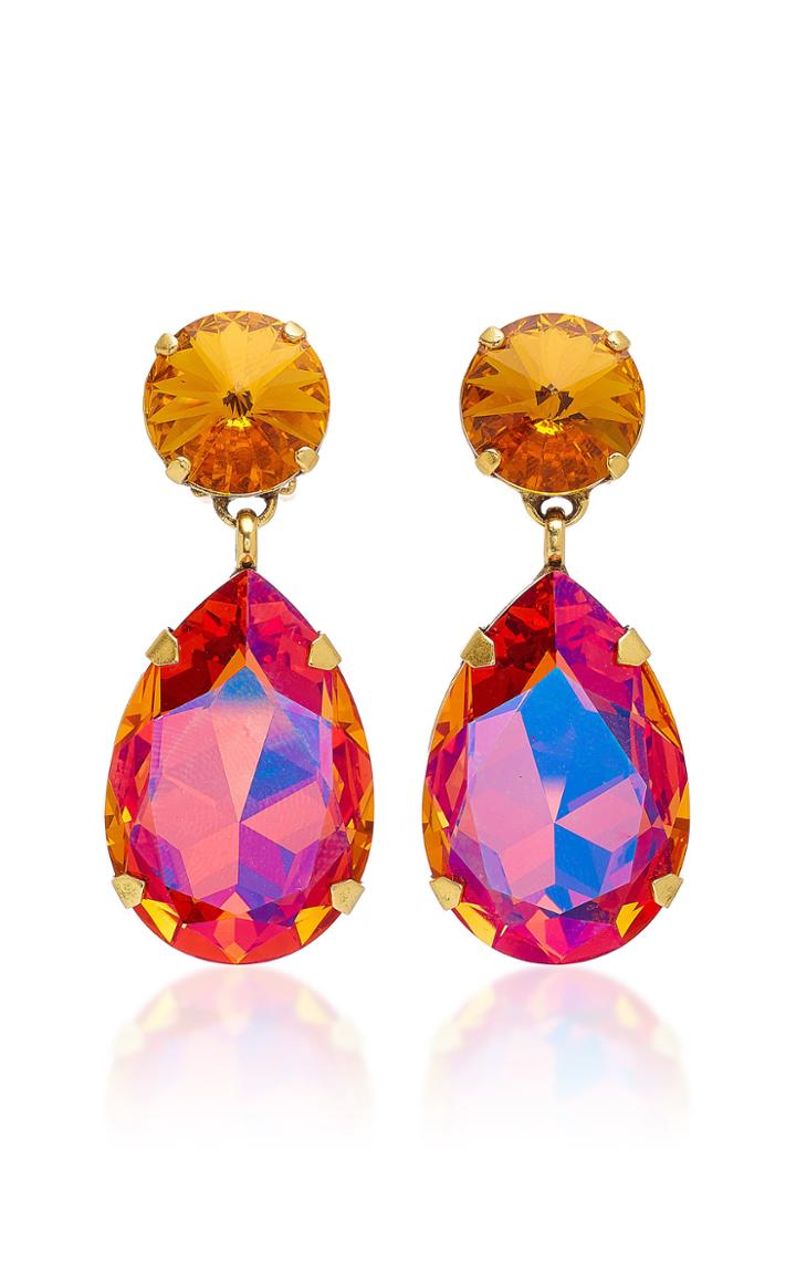 Roxanne Assoulin Hip Hop But Not Gold-plated Swarovski Crystal Clip Earrings