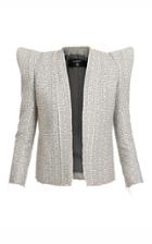 Moda Operandi Balmain Monogrammed Tweed Blazer
