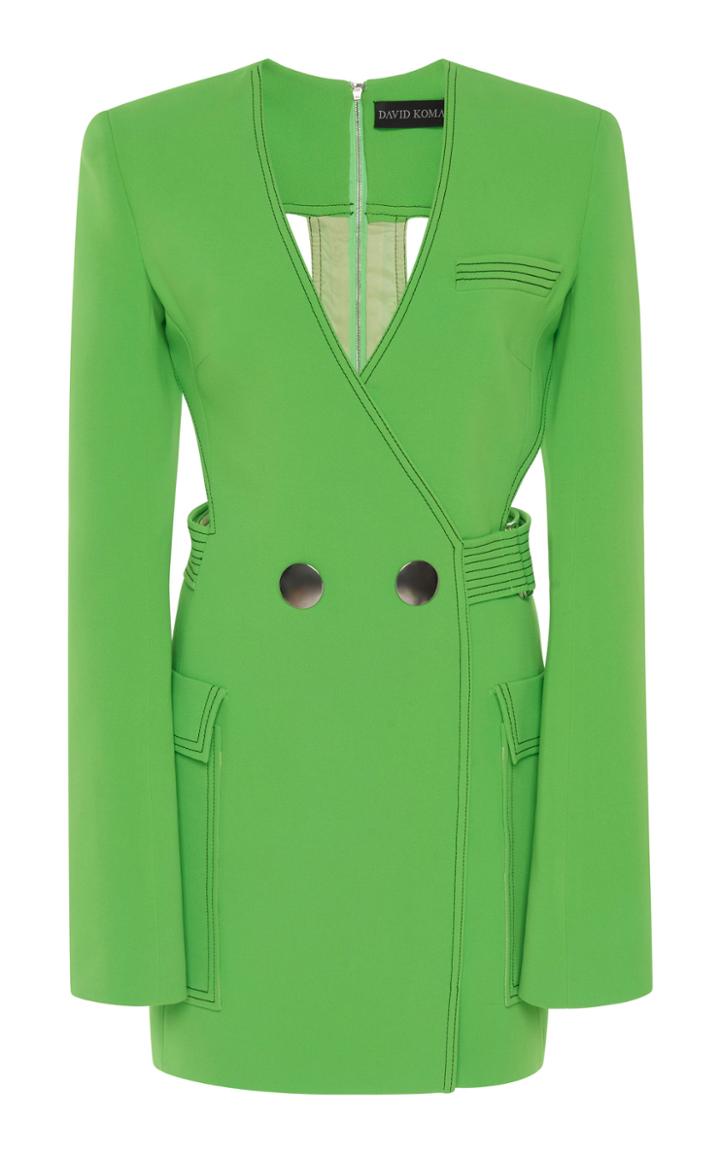 David Koma Tailored Crepe De Chine Blazer Mini Dress