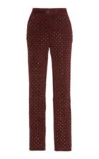 Nour Hammour Roch Studded Suede Leggings