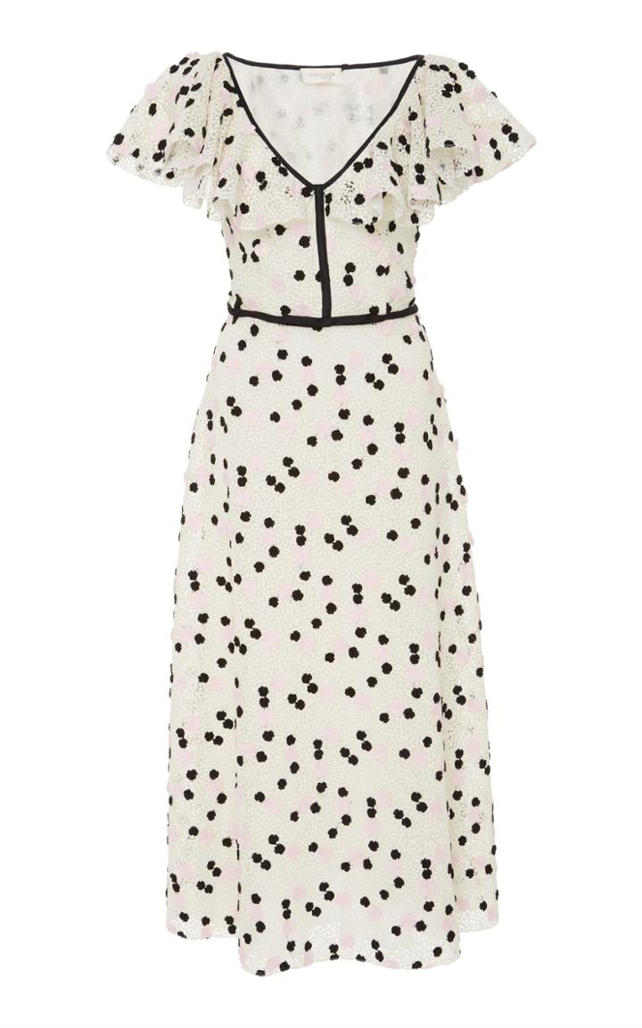 Giambattista Valli Butterfly Sleeve Midi Dress