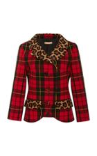Michael Kors Collection Leopard Trim Jacket
