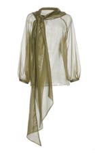 Martin Grant Sheer Knotted Silk Blouse