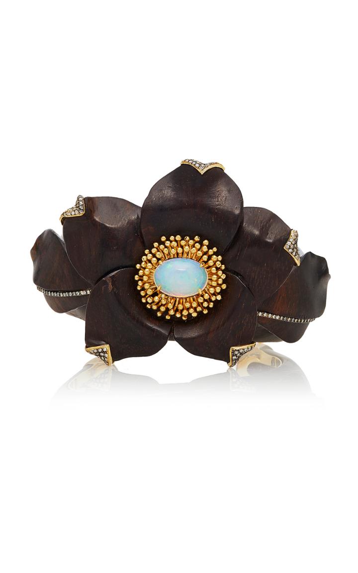 Silvia Furmanovich Sculptural Botanical Marquetry Flower Bracelet
