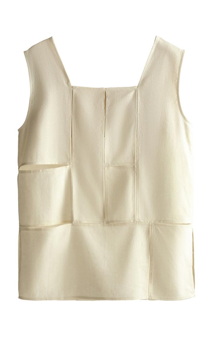 Moda Operandi Gia Studios Cutout Linen Blouse