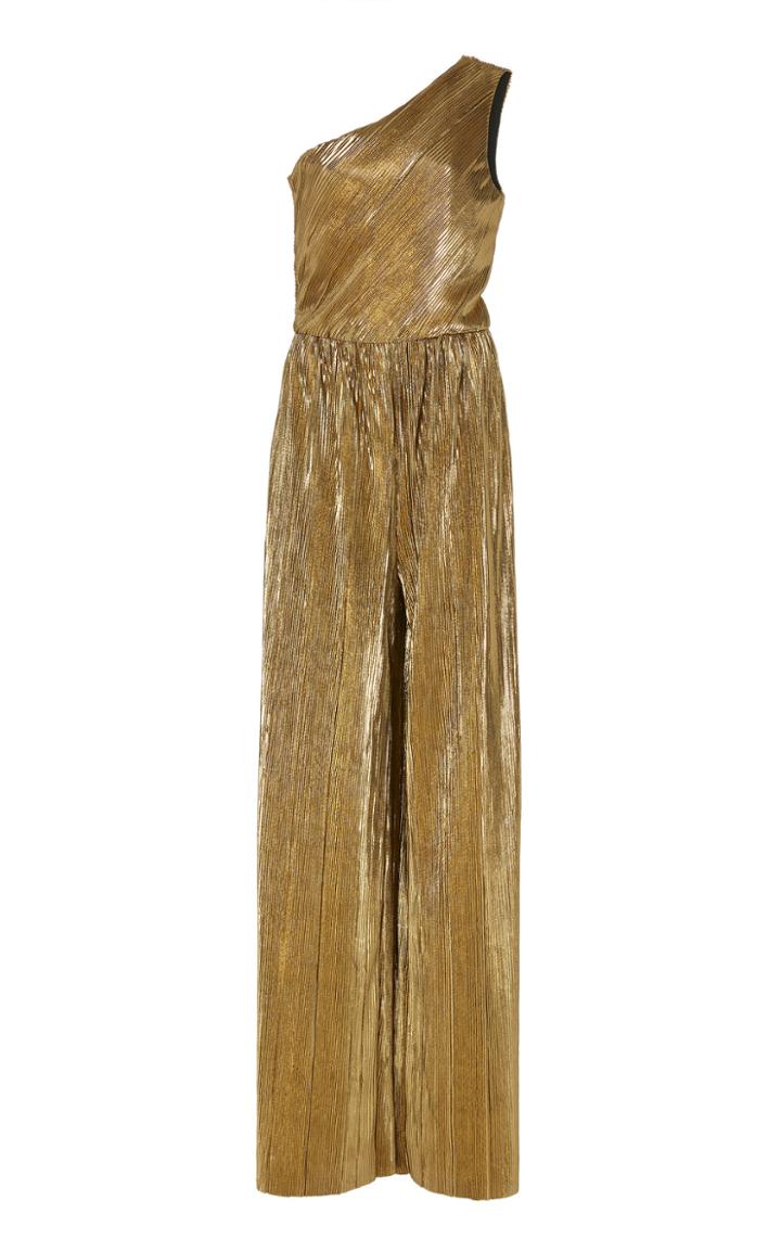 Semsem One Shoulder Metallic Jumpsuit
