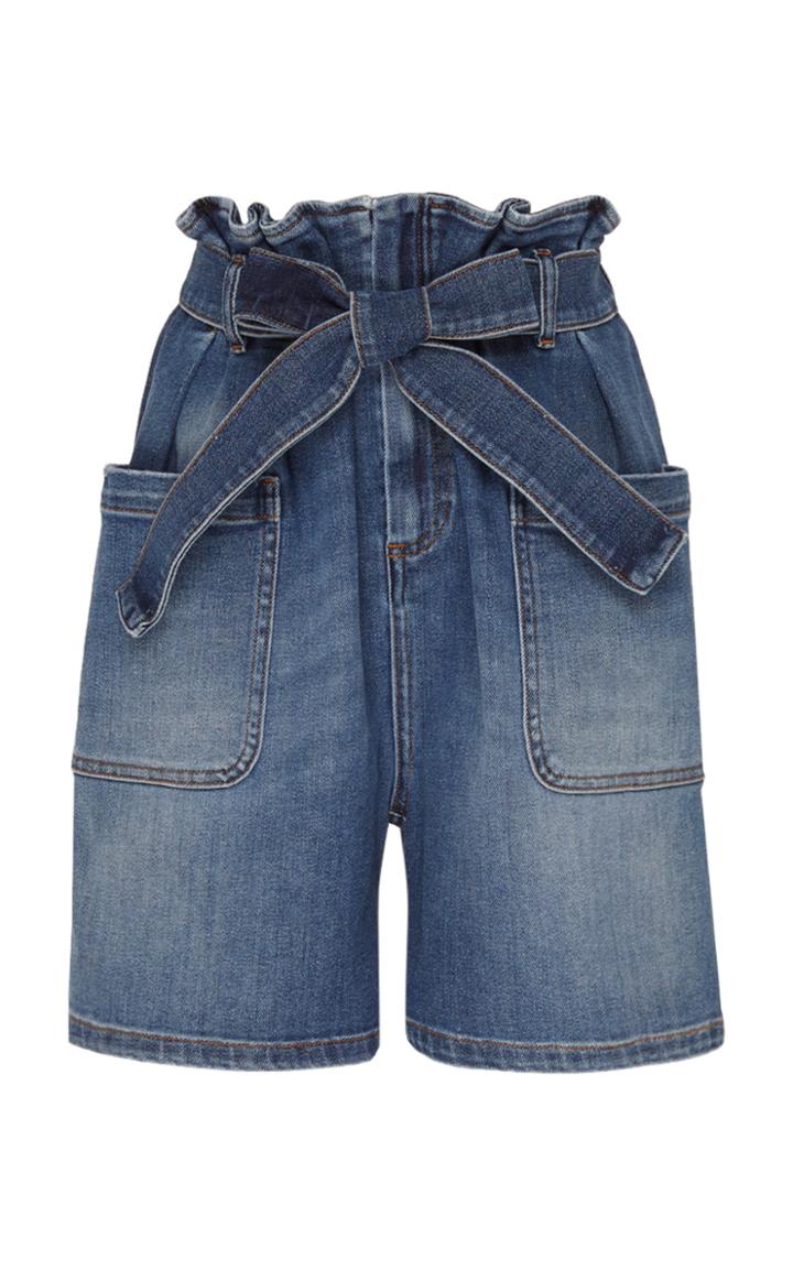 Moda Operandi Red Valentino Paperbag-tied Denim Shorts Size: 36