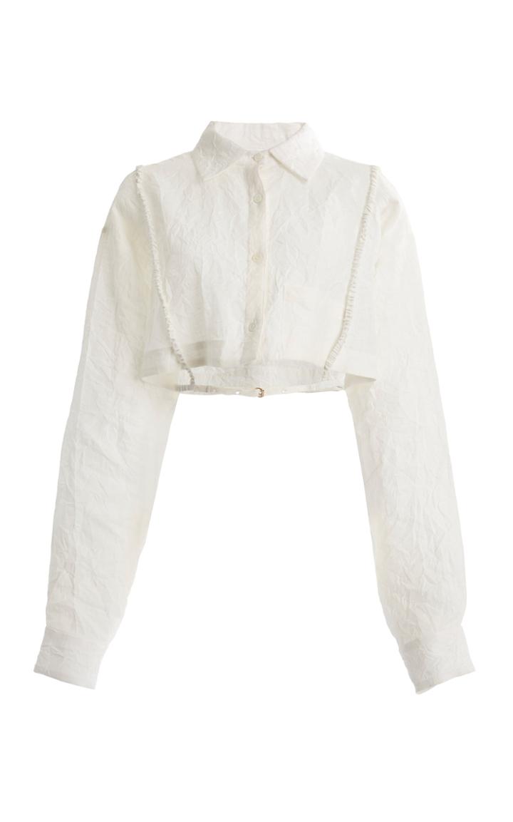 Jacquemus Cavaouo Harness-detailed Linen Crop Top
