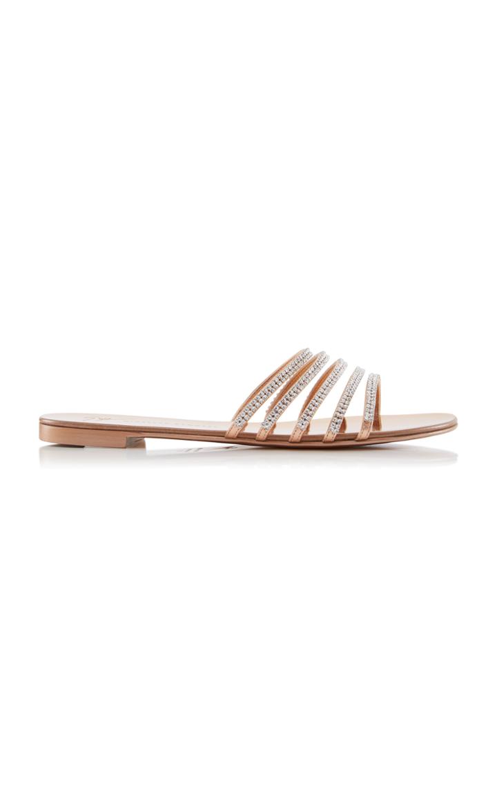 Giuseppe Zanotti Nuvo Crystal-embellished Leather Slides