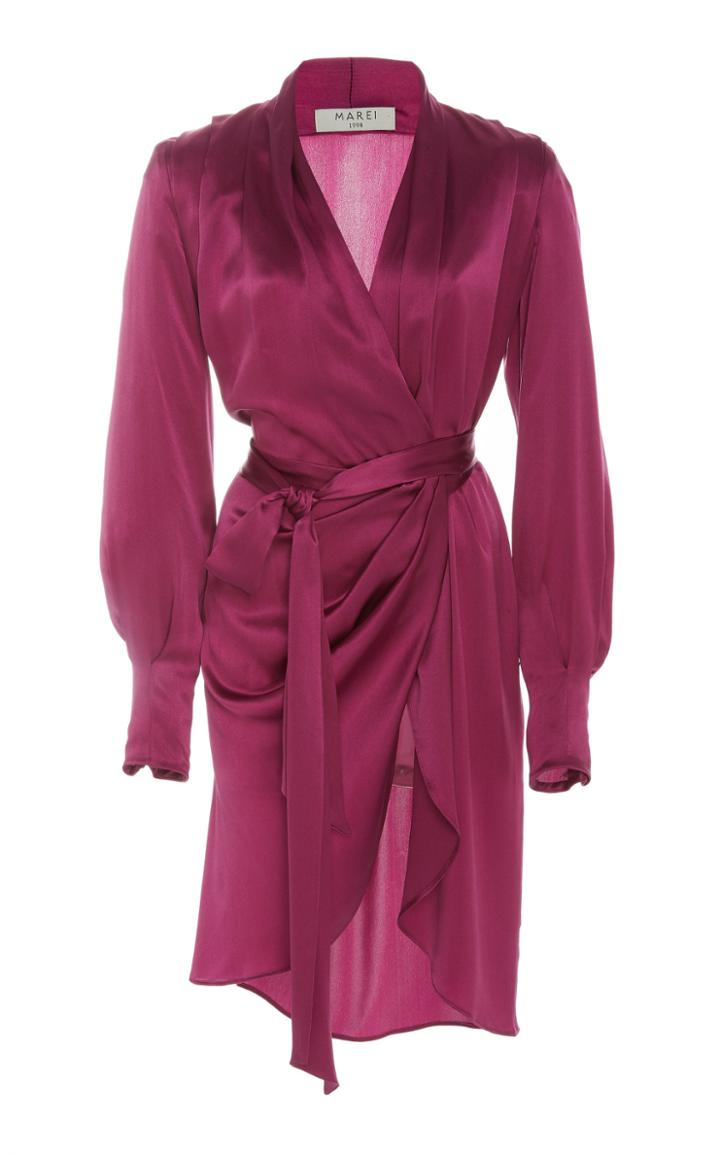 Marei 1998 Violet Overlap Silk Dress
