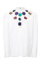 Christopher Kane Jeweled Cotton Top