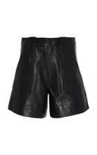 Ganni Leather Mini Shorts