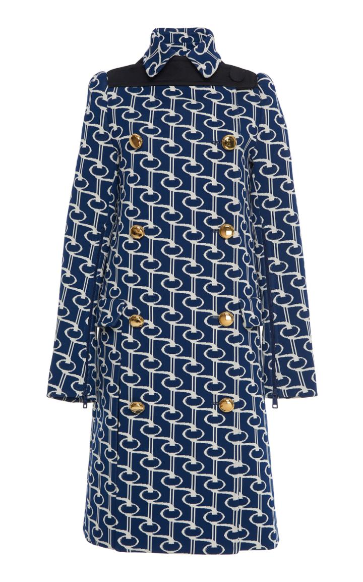 Prada Jacquard Key Print Gabardine Coat