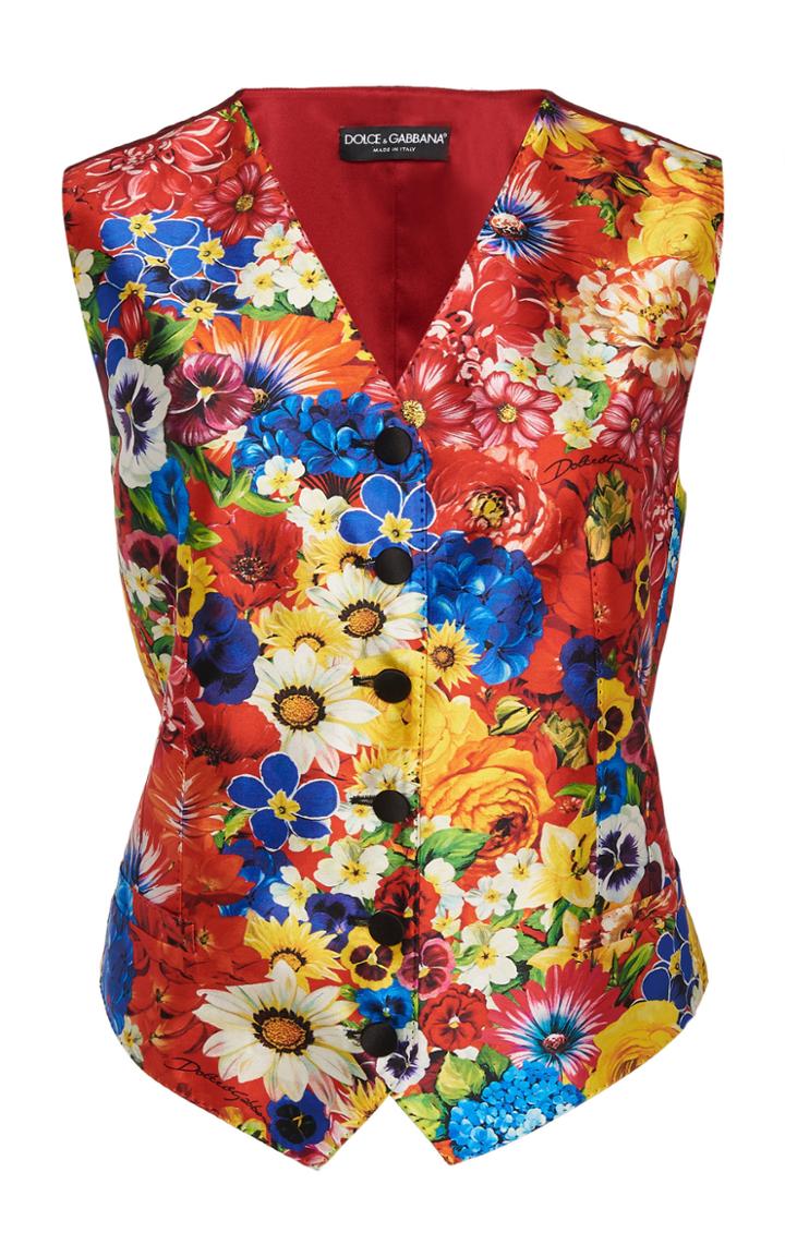 Dolce & Gabbana Printed Satin Vest