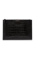 Givenchy Antigona Large Croc-embossed Leather Pouch